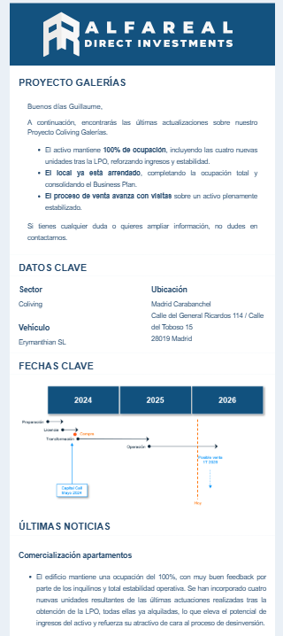 Receive monthly updates